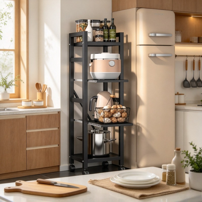 Kitchen Baking Cart - Étagère de cuisine escamotable, étagère à
